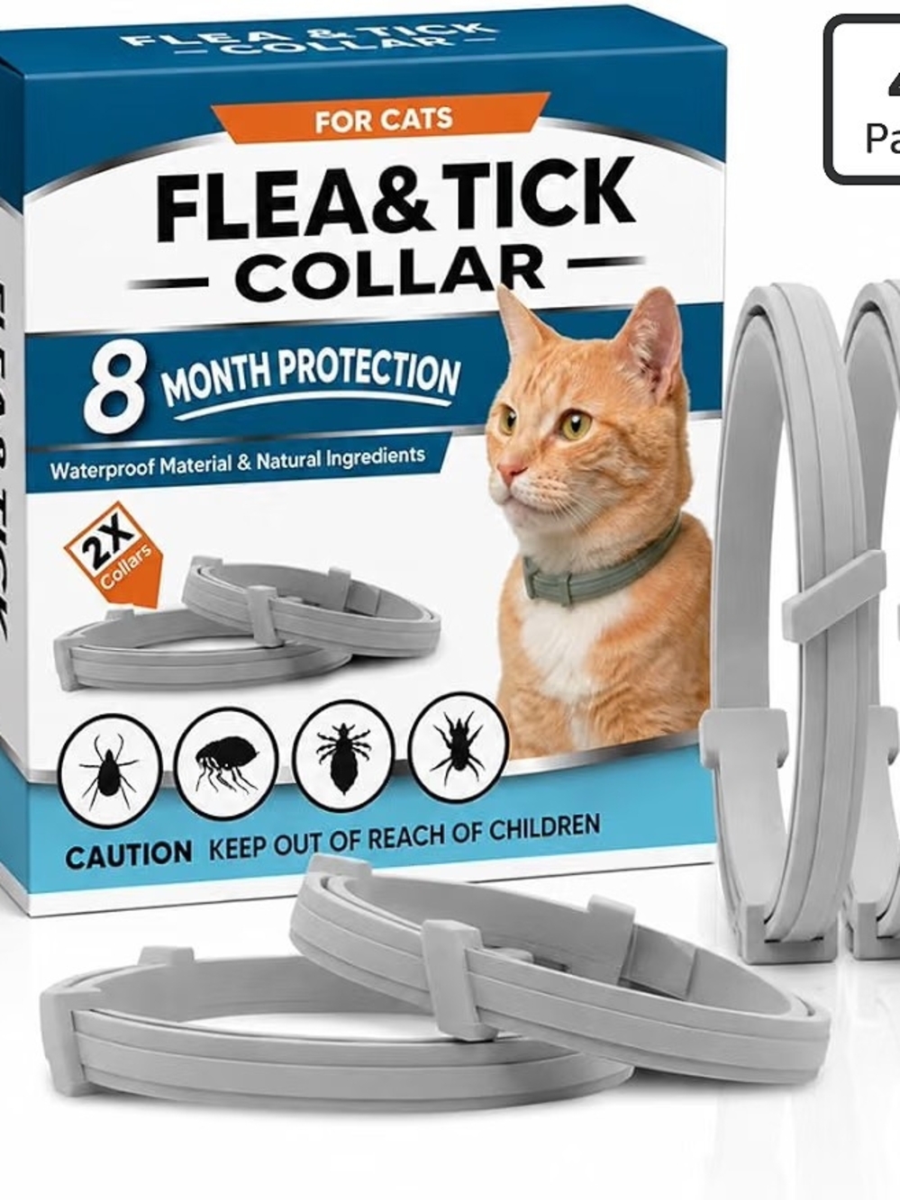 Flea & Tick Cat Collar - Gray - 8 Month Protection